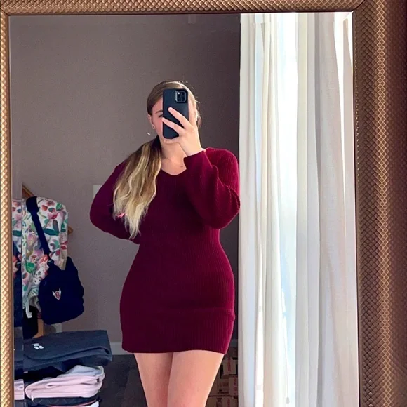 SHEIN | Dresses | Burgundy Sweater Dress From Shein Size Medium | Poshmark SHEIN | Dresses | Burgundy Sweater Dress From Shein Size Medium | Poshmark